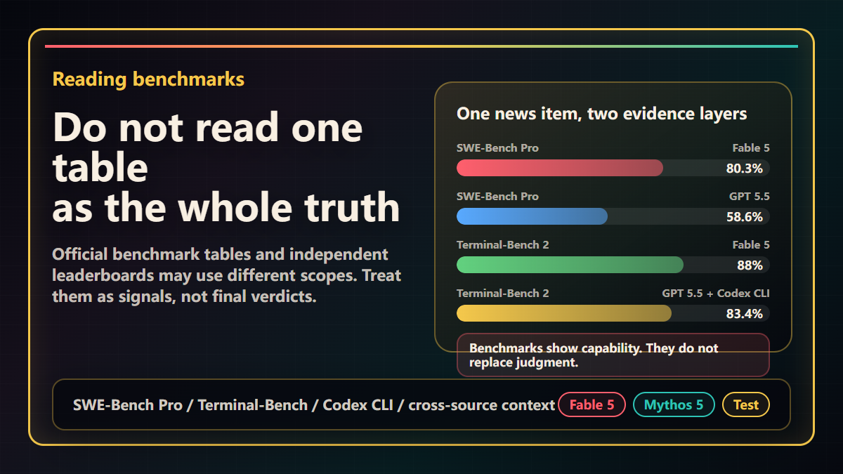 Do not read one benchmark table as the whole story
