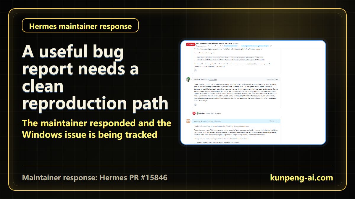 Hermes maintainer reply evidence