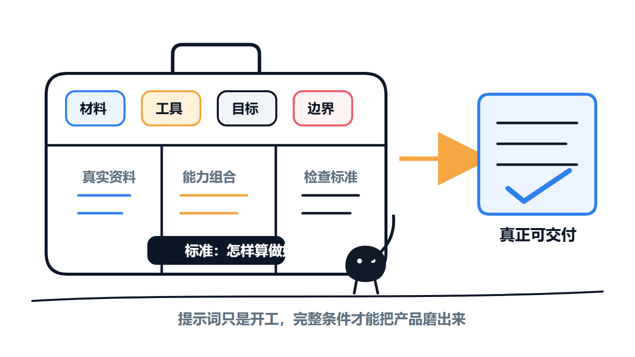 AI任务五项检查表:材料、工具、目标、边界、标准